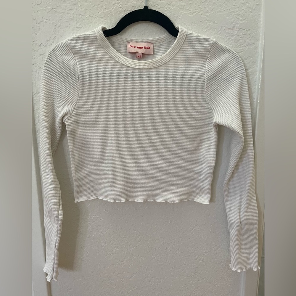 Lisa Says Gah Waffle Knit Crop Top